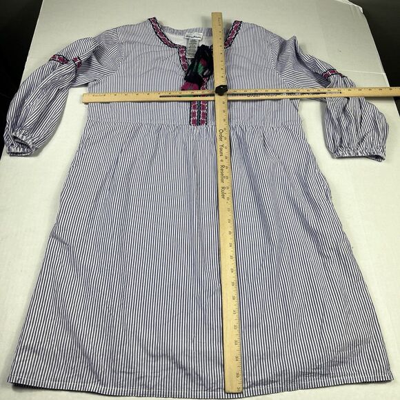 Tommy Bahama Womens Salina Poplin Shirt Dress Striped Embroidered Preppy SMALL - Picture 6 of 10